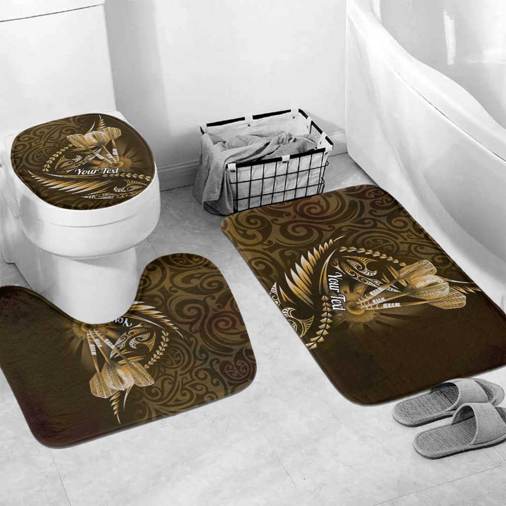 Personalised All Gold New Zealand Darts Bathroom Set Aoteroa Fern Maori Galaxy Style - Polynesian Pride