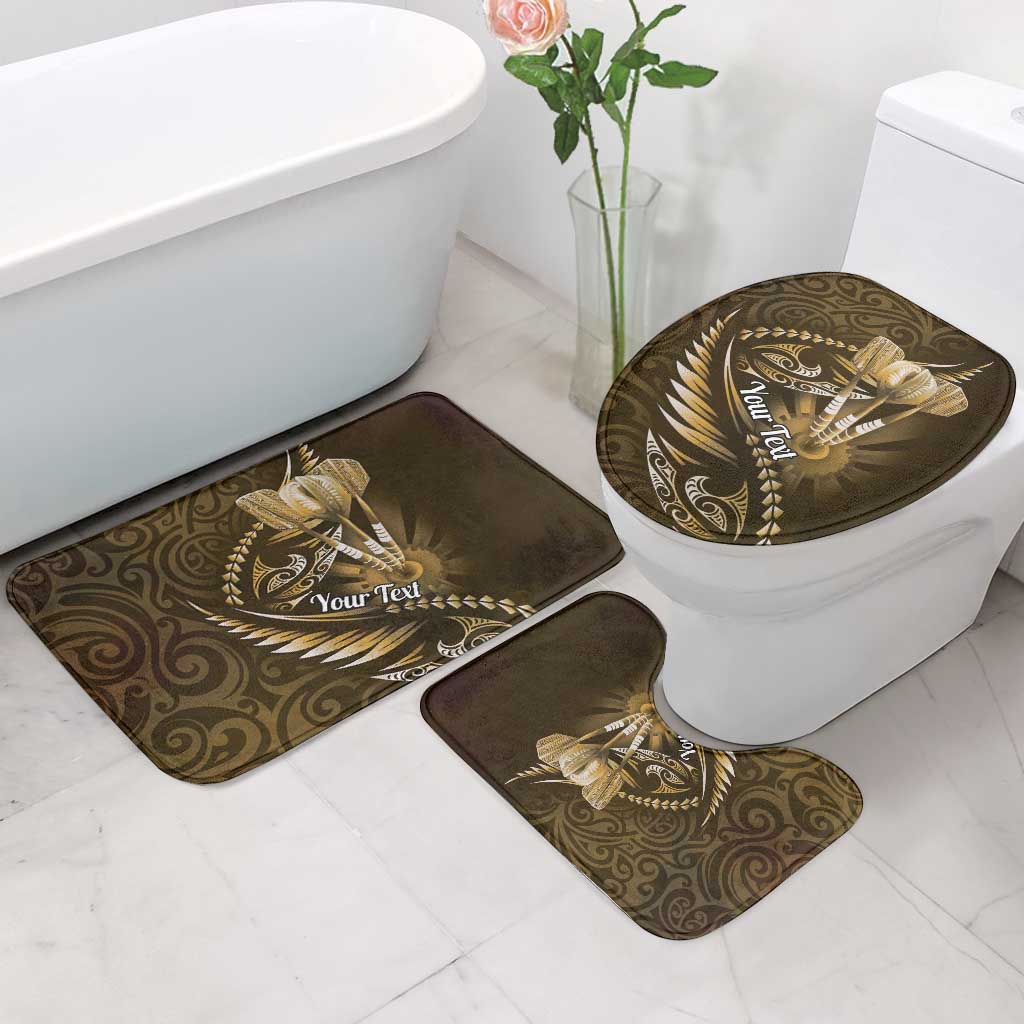 Personalised All Gold New Zealand Darts Bathroom Set Aoteroa Fern Maori Galaxy Style - Polynesian Pride