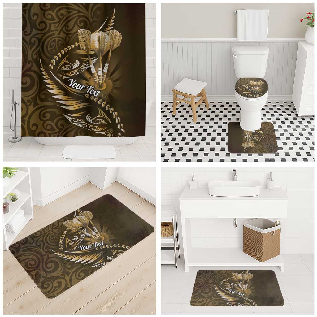 Personalised All Gold New Zealand Darts Bathroom Set Aoteroa Fern Maori Galaxy Style - Polynesian Pride