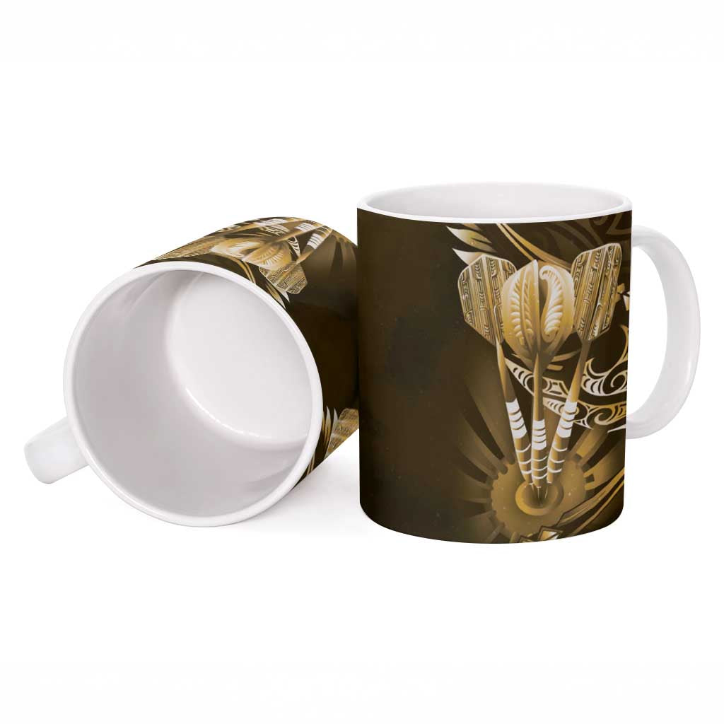 All Gold New Zealand Darts Ceramic Mug Aoteroa Fern Maori Galaxy Style - Polynesian Pride