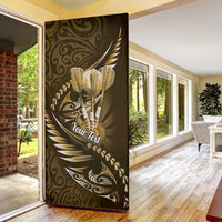 Personalised All Gold New Zealand Darts Door Cover Aoteroa Fern Maori Galaxy Style LT14 - Polynesian Pride