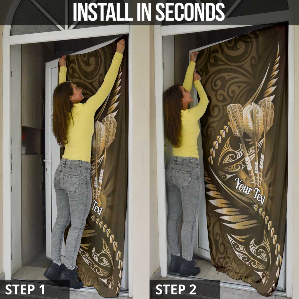 Personalised All Gold New Zealand Darts Door Cover Aoteroa Fern Maori Galaxy Style LT14 - Polynesian Pride