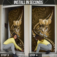 Personalised All Gold New Zealand Darts Door Cover Aoteroa Fern Maori Galaxy Style LT14 - Polynesian Pride