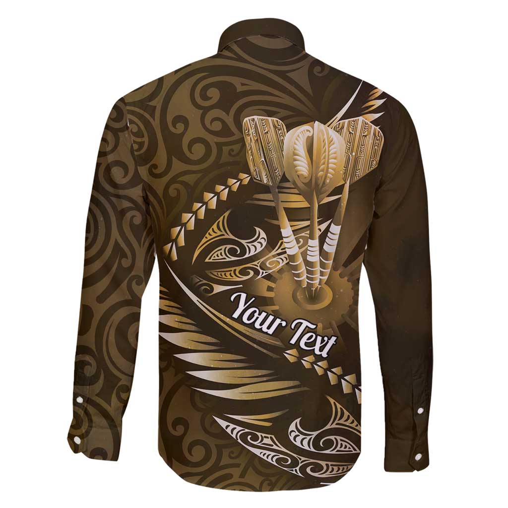 Personalised All Gold New Zealand Darts Family Matching Off Shoulder Short Dress and Hawaiian Shirt Aoteroa Fern Maori Galaxy Style LT14 - Polynesian Pride