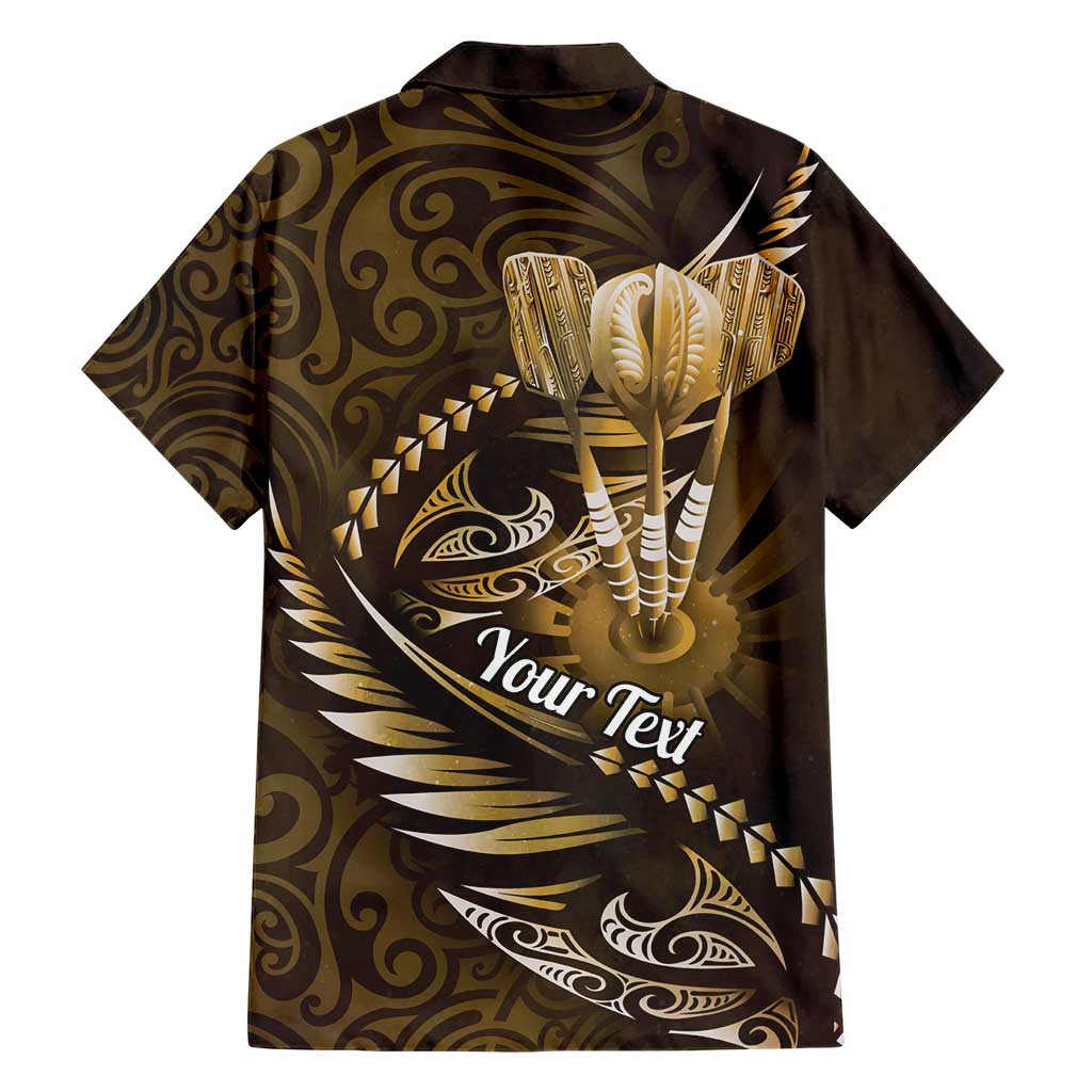 Personalised All Gold New Zealand Darts Hawaiian Shirt Aoteroa Fern Maori Galaxy Style LT14 - Polynesian Pride