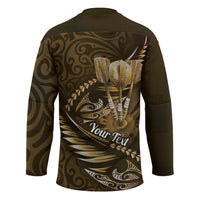 Personalised All Gold New Zealand Darts Hockey Jersey Aoteroa Fern Maori Galaxy Style LT14 - Polynesian Pride