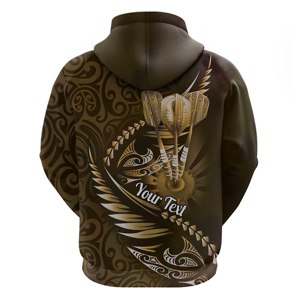 Personalised All Gold New Zealand Darts Hoodie Aoteroa Fern Maori Galaxy Style LT14 - Polynesian Pride