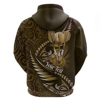 Personalised All Gold New Zealand Darts Hoodie Aoteroa Fern Maori Galaxy Style LT14 - Polynesian Pride