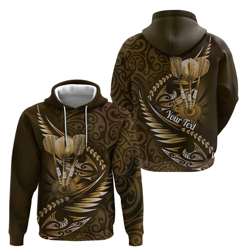 Personalised All Gold New Zealand Darts Hoodie Aoteroa Fern Maori Galaxy Style LT14 - Polynesian Pride
