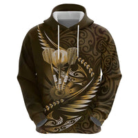 Personalised All Gold New Zealand Darts Hoodie Aoteroa Fern Maori Galaxy Style LT14 - Polynesian Pride