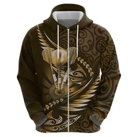 Personalised All Gold New Zealand Darts Hoodie Aoteroa Fern Maori Galaxy Style LT14 - Polynesian Pride