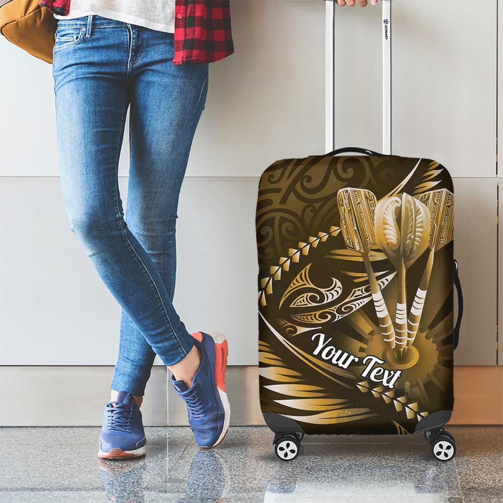Personalised All Gold New Zealand Darts Luggage Cover Aoteroa Fern Maori Galaxy Style LT14 - Polynesian Pride