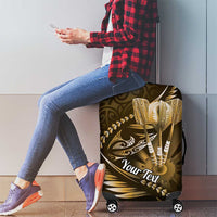 Personalised All Gold New Zealand Darts Luggage Cover Aoteroa Fern Maori Galaxy Style LT14 - Polynesian Pride