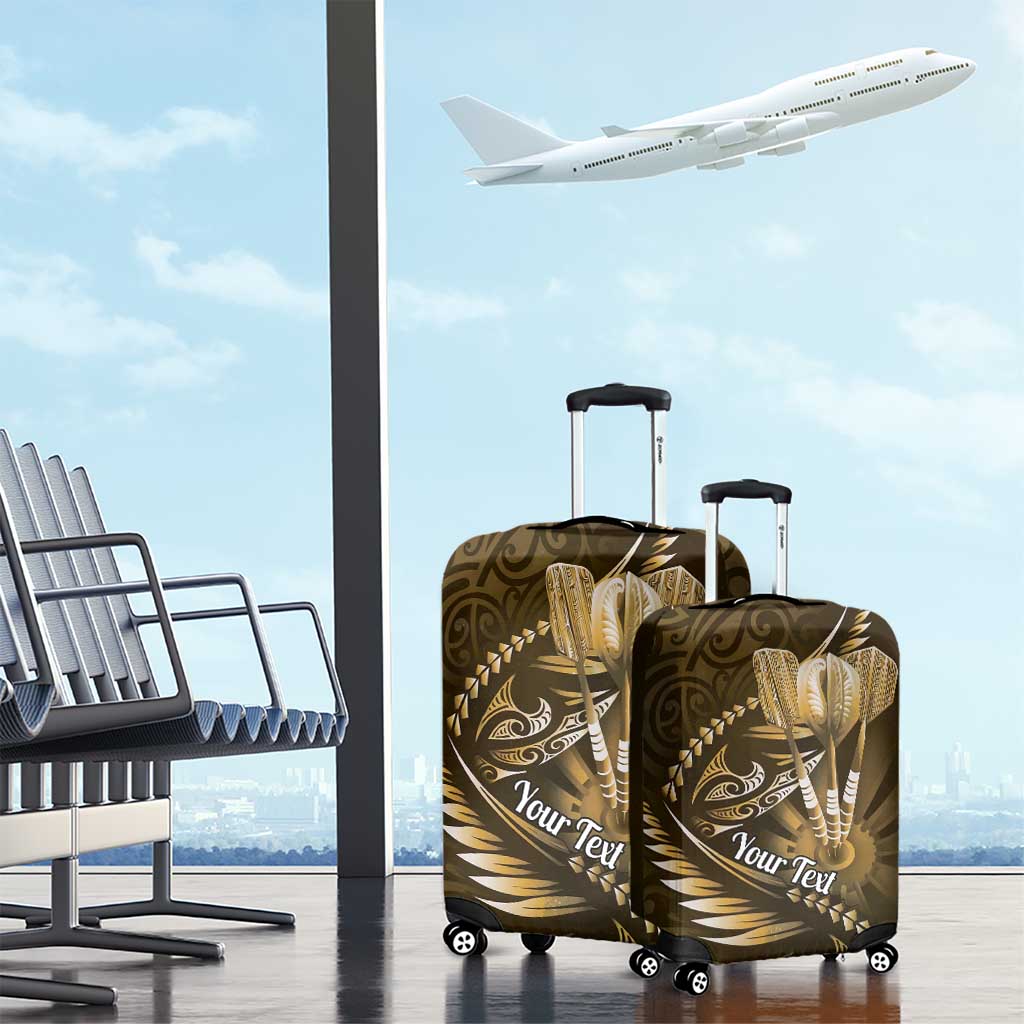 Personalised All Gold New Zealand Darts Luggage Cover Aoteroa Fern Maori Galaxy Style LT14 - Polynesian Pride