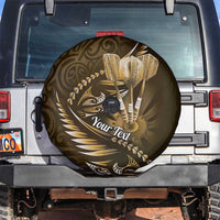 Personalised All Gold New Zealand Darts Spare Tire Cover Aoteroa Fern Maori Galaxy Style LT14 Gold - Polynesian Pride