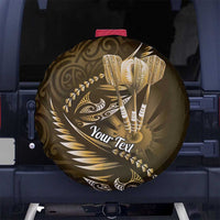 Personalised All Gold New Zealand Darts Spare Tire Cover Aoteroa Fern Maori Galaxy Style LT14 No hole Gold - Polynesian Pride