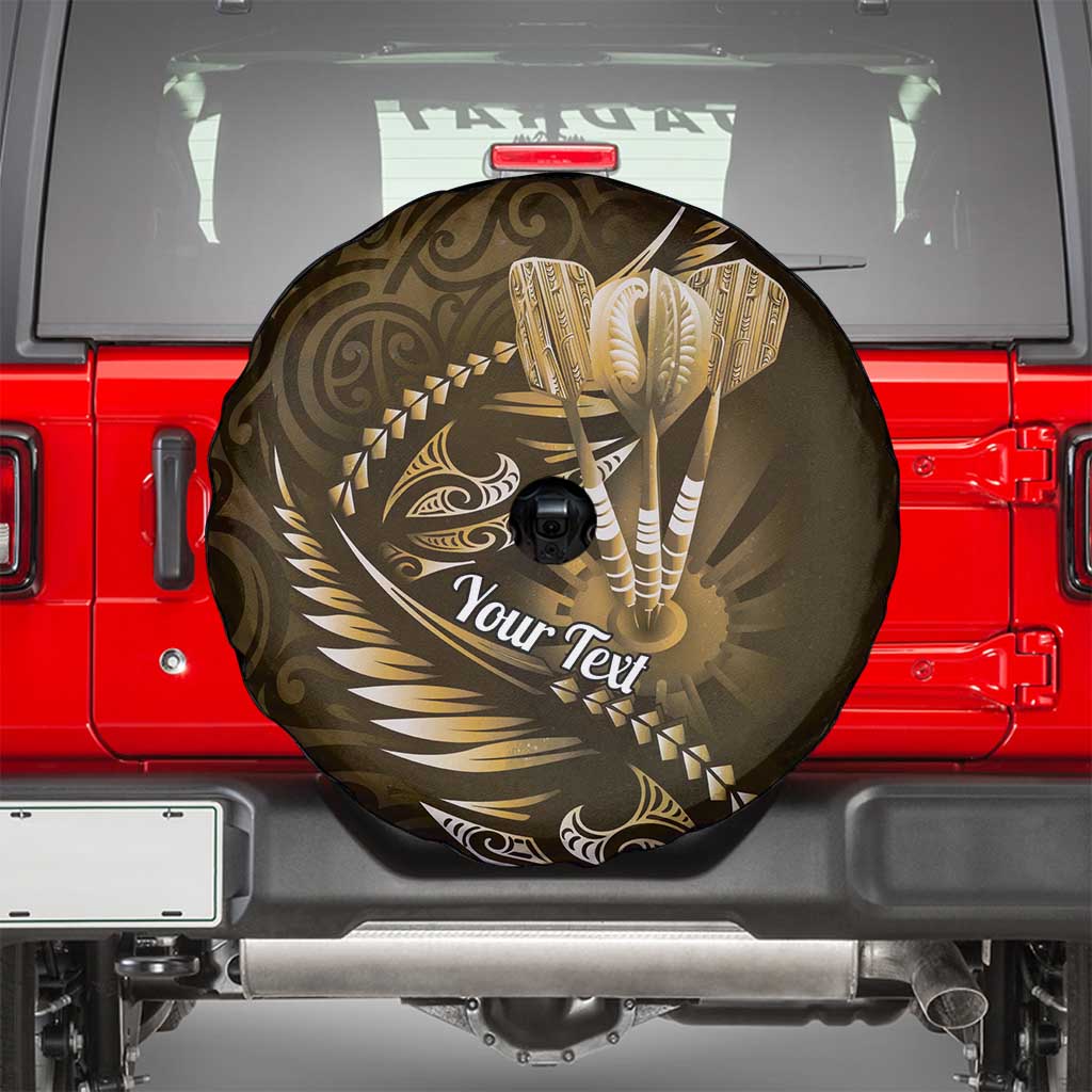 Personalised All Gold New Zealand Darts Spare Tire Cover Aoteroa Fern Maori Galaxy Style LT14 - Polynesian Pride