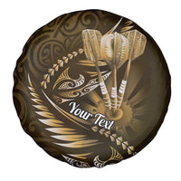 Personalised All Gold New Zealand Darts Spare Tire Cover Aoteroa Fern Maori Galaxy Style LT14 - Polynesian Pride