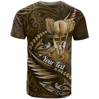 Personalised All Gold New Zealand Darts T Shirt Aoteroa Fern Maori Galaxy Style LT14 - Polynesian Pride