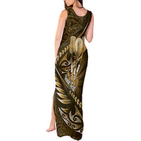 Personalised All Gold New Zealand Darts Tank Maxi Dress Aoteroa Fern Maori Galaxy Style LT14 - Polynesian Pride