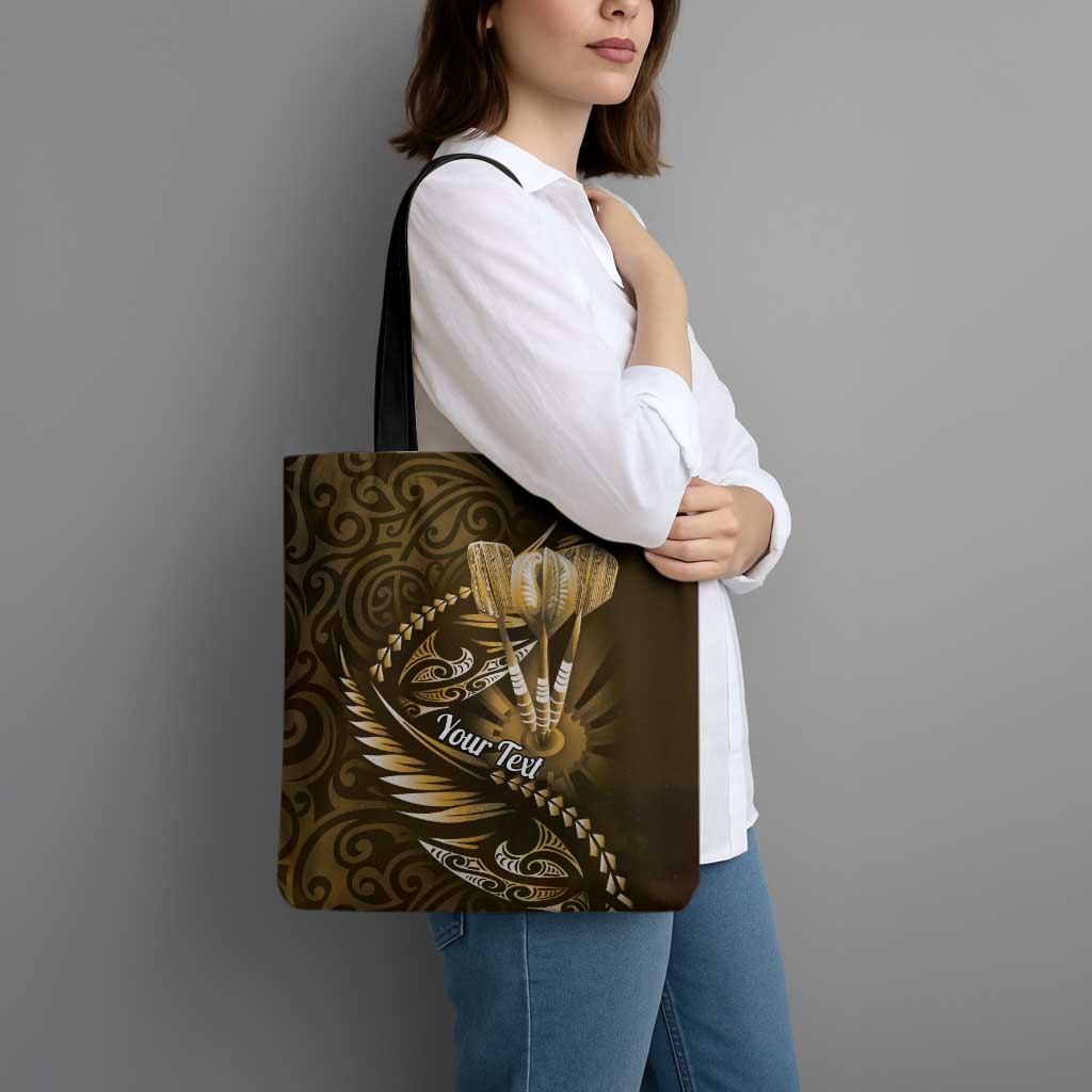 Personalised All Gold New Zealand Darts Tote Bag Aoteroa Fern Maori Galaxy Style - Polynesian Pride