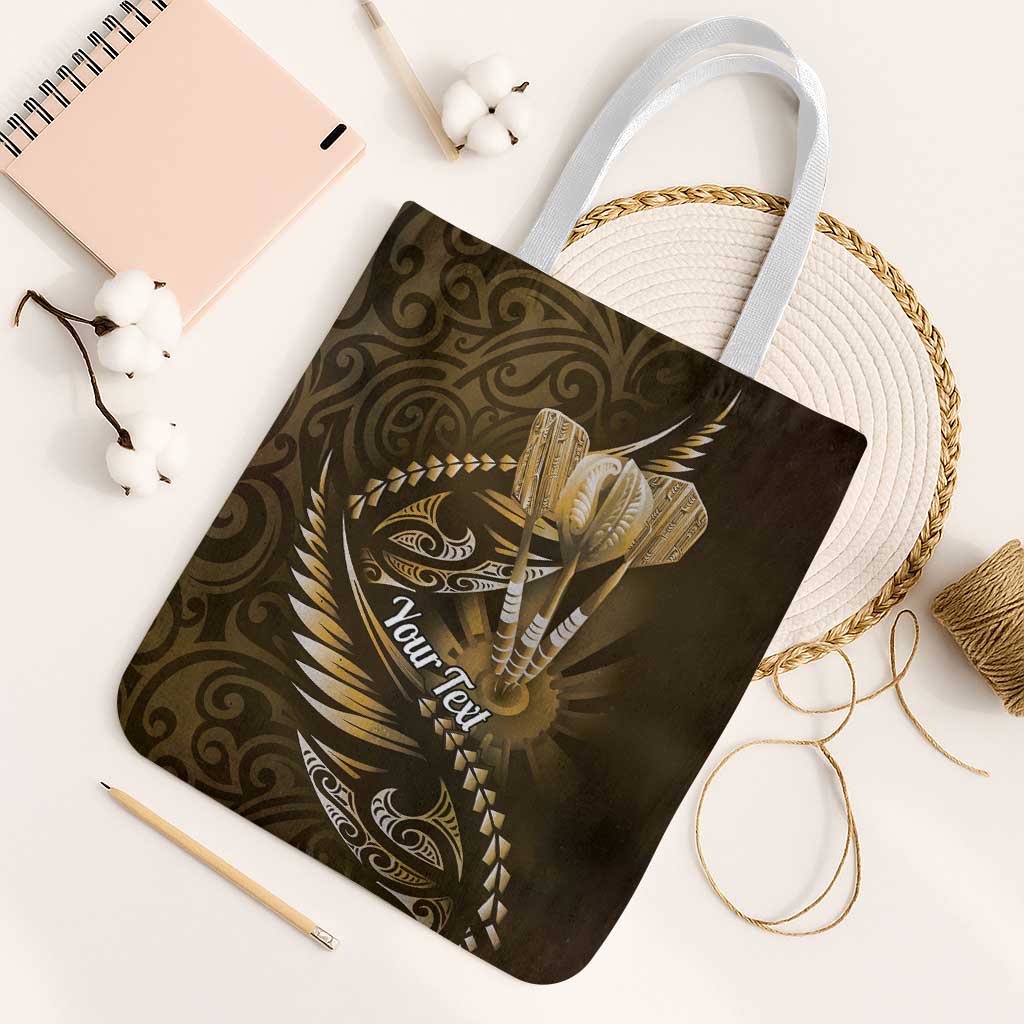 Personalised All Gold New Zealand Darts Tote Bag Aoteroa Fern Maori Galaxy Style - Polynesian Pride