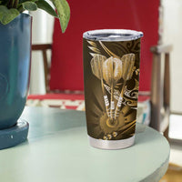 All Gold New Zealand Darts Tumbler Cup Aoteroa Fern Maori Galaxy Style LT14 - Polynesian Pride