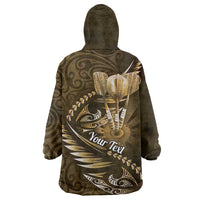 Personalised All Gold New Zealand Darts Wearable Blanket Hoodie Aoteroa Fern Maori Galaxy Style LT14 - Polynesian Pride