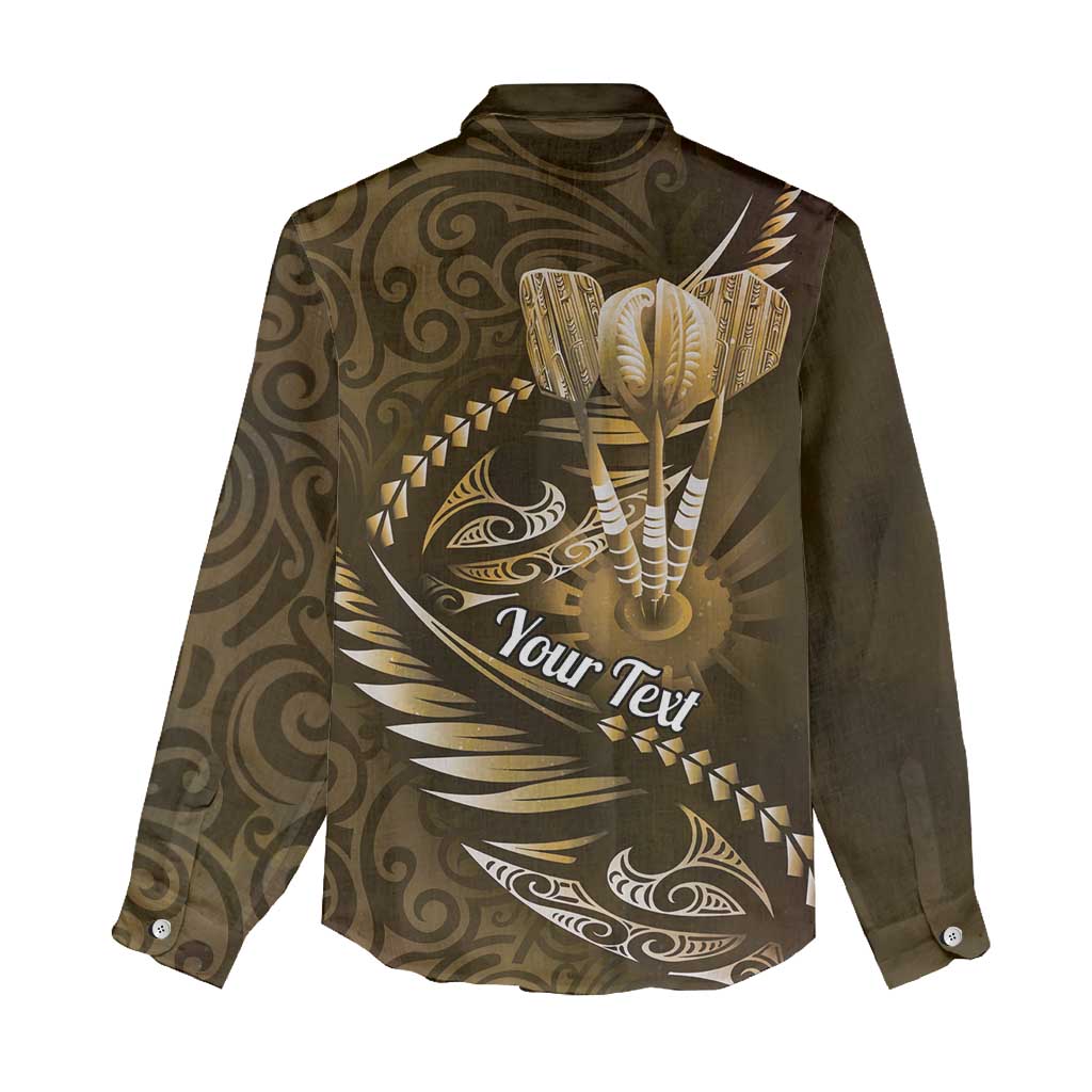 Personalised All Gold New Zealand Darts Women Casual Shirt Aoteroa Fern Maori Galaxy Style LT14 - Polynesian Pride