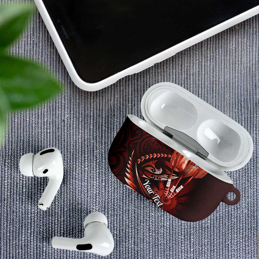 Personalised All Red New Zealand Darts AirPods Case Aoteroa Fern Maori Galaxy Style - Polynesian Pride