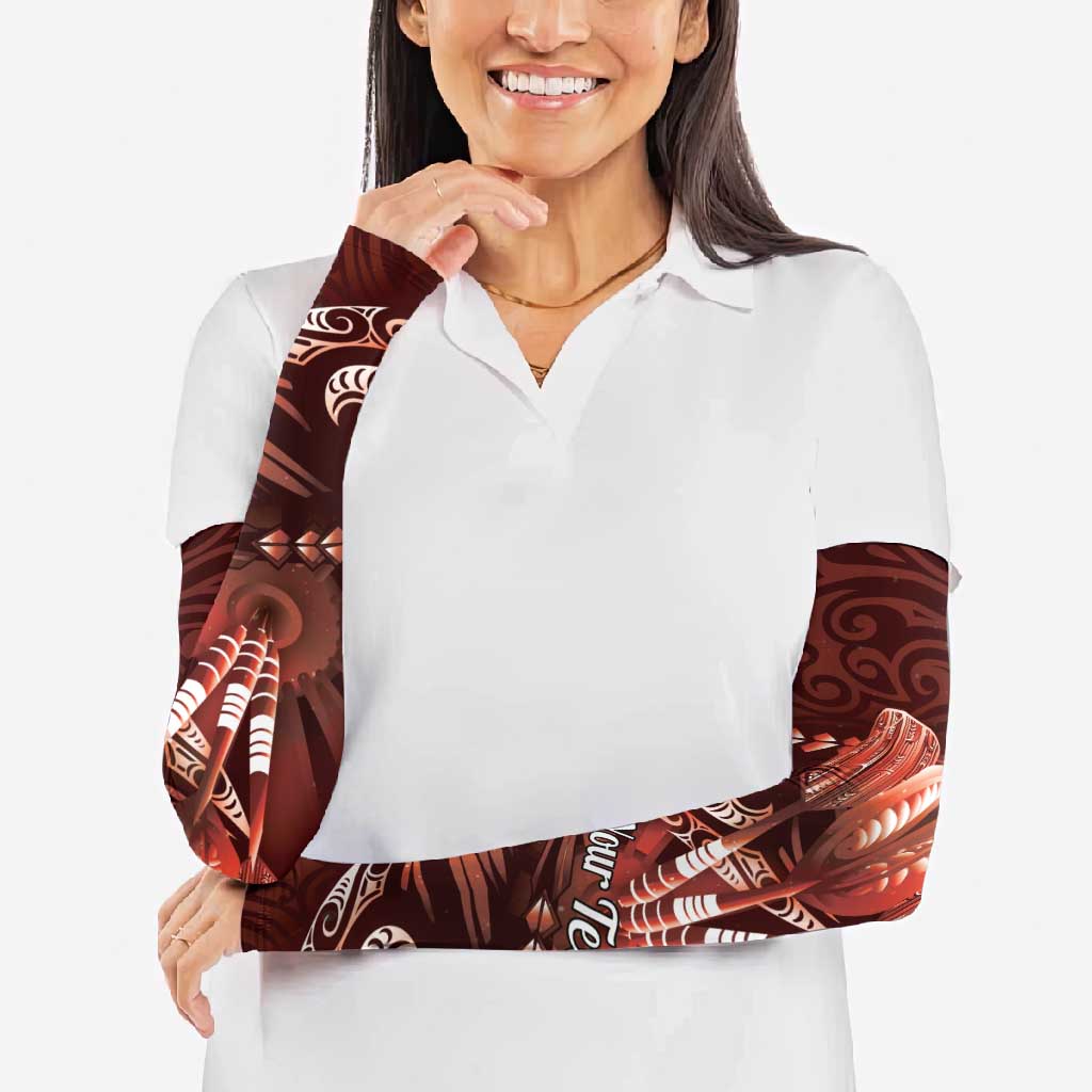 Personalised All Red New Zealand Darts Arm Sleeves Aoteroa Fern Maori Galaxy Style - Polynesian Pride
