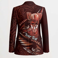 Personalised All Red New Zealand Darts Blazer Aoteroa Fern Maori Galaxy Style LT14 - Polynesian Pride