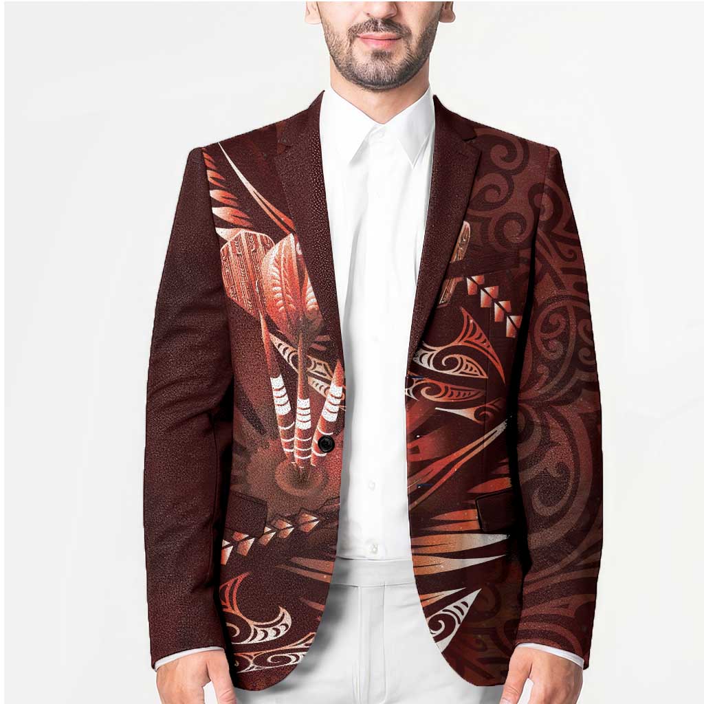 Personalised All Red New Zealand Darts Blazer Aoteroa Fern Maori Galaxy Style LT14 - Polynesian Pride