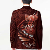 Personalised All Red New Zealand Darts Blazer Aoteroa Fern Maori Galaxy Style LT14 - Polynesian Pride