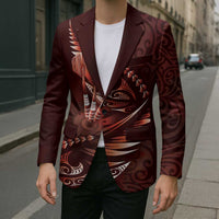 Personalised All Red New Zealand Darts Blazer Aoteroa Fern Maori Galaxy Style LT14 - Polynesian Pride