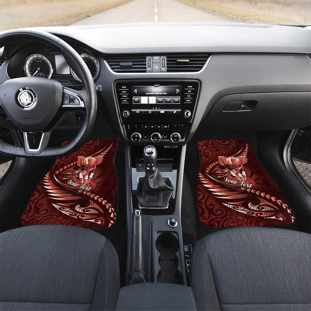 Personalised All Red New Zealand Darts Car Mats Aoteroa Fern Maori Galaxy Style