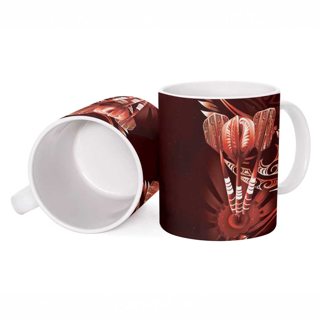 All Red New Zealand Darts Ceramic Mug Aoteroa Fern Maori Galaxy Style - Polynesian Pride