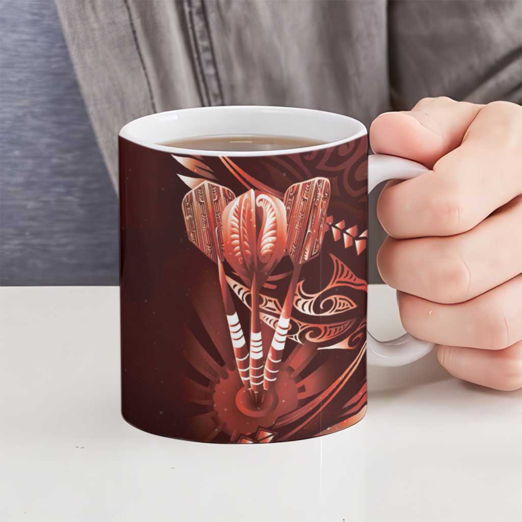 All Red New Zealand Darts Ceramic Mug Aoteroa Fern Maori Galaxy Style - Polynesian Pride