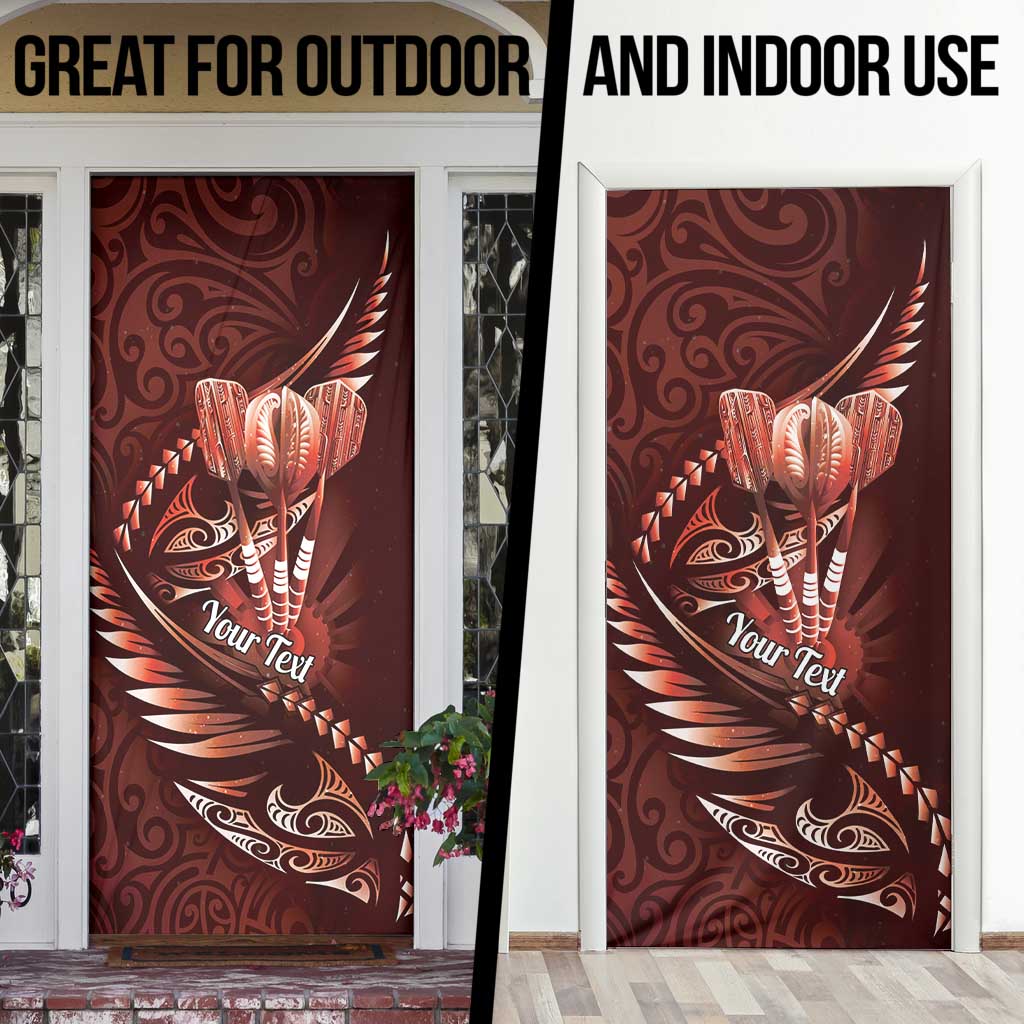 Personalised All Red New Zealand Darts Door Cover Aoteroa Fern Maori Galaxy Style LT14 - Polynesian Pride