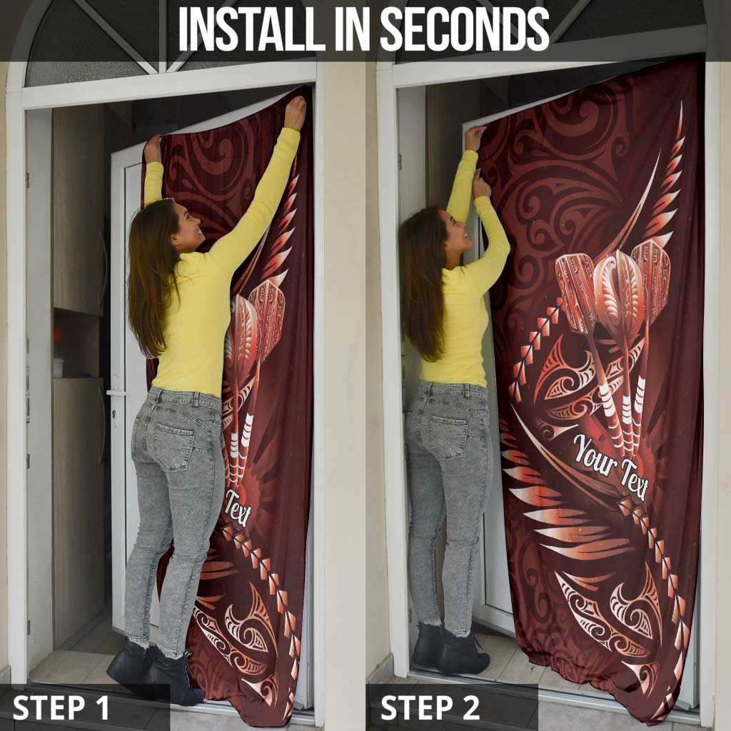 Personalised All Red New Zealand Darts Door Cover Aoteroa Fern Maori Galaxy Style LT14 - Polynesian Pride