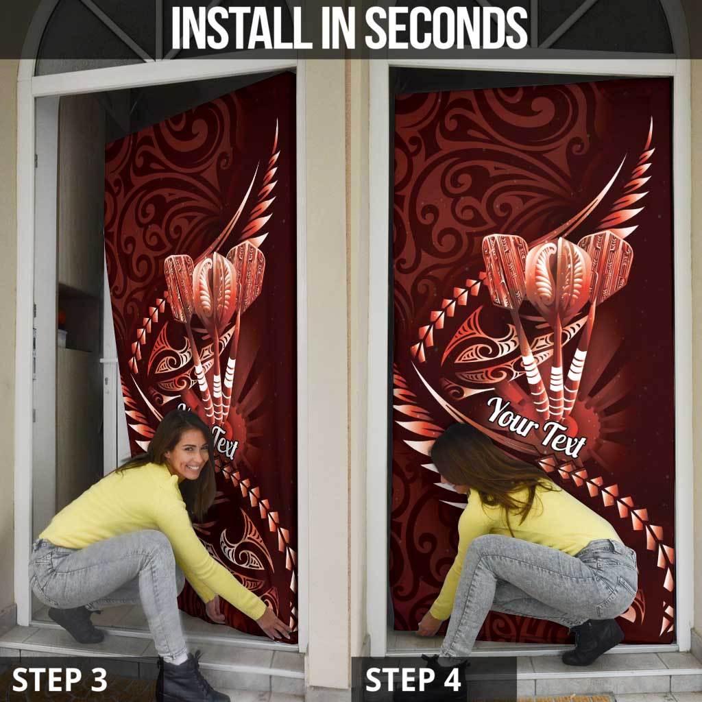 Personalised All Red New Zealand Darts Door Cover Aoteroa Fern Maori Galaxy Style LT14 - Polynesian Pride