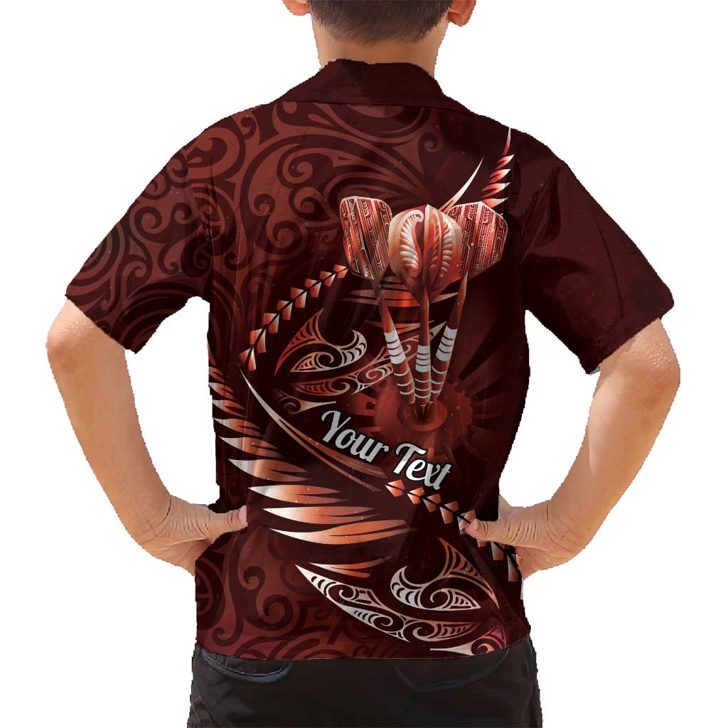 Personalised All Red New Zealand Darts Family Matching Puletasi and Hawaiian Shirt Aoteroa Fern Maori Galaxy Style LT14 - Polynesian Pride