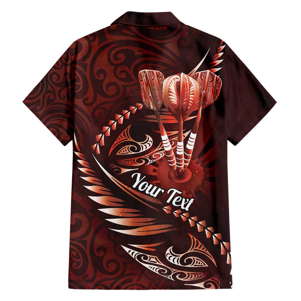 Personalised All Red New Zealand Darts Hawaiian Shirt Aoteroa Fern Maori Galaxy Style LT14 - Polynesian Pride