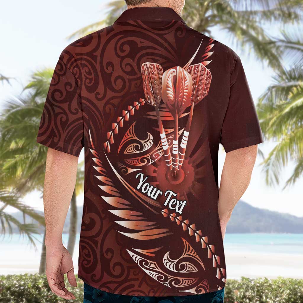 Personalised All Red New Zealand Darts Hawaiian Shirt Aoteroa Fern Maori Galaxy Style LT14 - Polynesian Pride