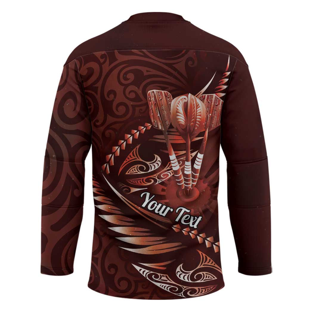 Personalised All Red New Zealand Darts Hockey Jersey Aoteroa Fern Maori Galaxy Style LT14 - Polynesian Pride