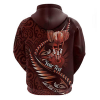 Personalised All Red New Zealand Darts Hoodie Aoteroa Fern Maori Galaxy Style LT14 - Polynesian Pride