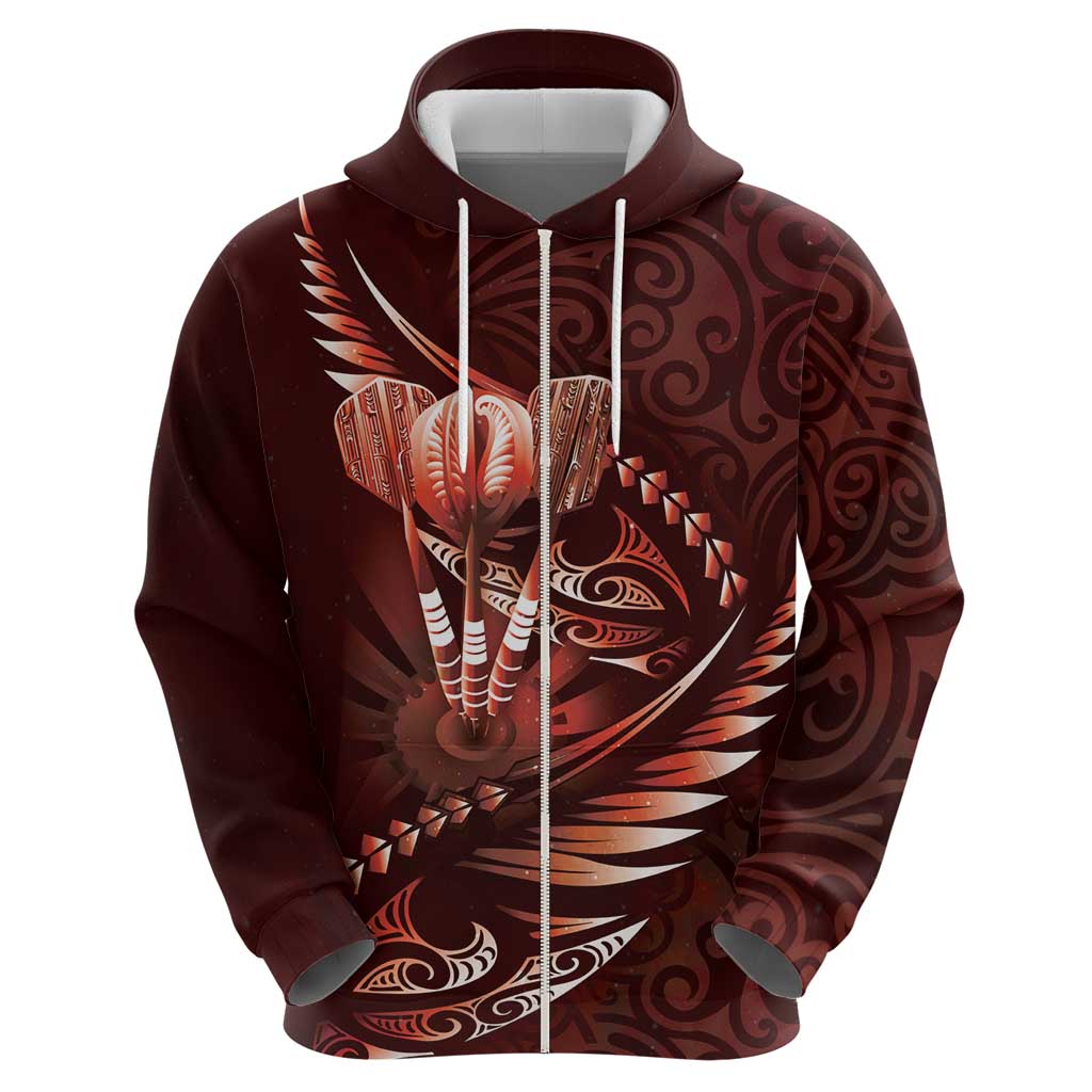 Personalised All Red New Zealand Darts Hoodie Aoteroa Fern Maori Galaxy Style LT14 - Polynesian Pride