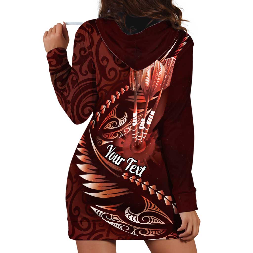 Personalised All Red New Zealand Darts Hoodie Dress Aoteroa Fern Maori Galaxy Style