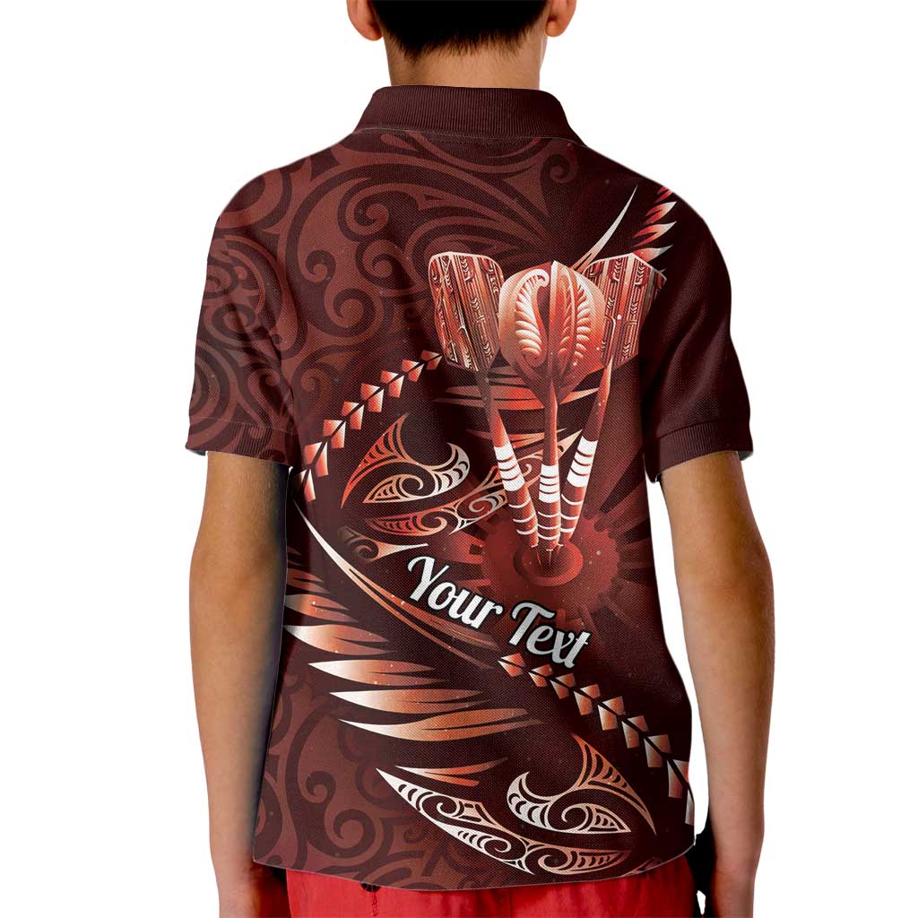 Personalised All Red New Zealand Darts Kid Polo Shirt Aoteroa Fern Maori Galaxy Style LT14 - Polynesian Pride