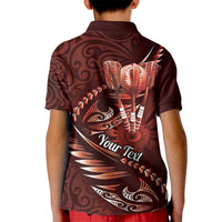 Personalised All Red New Zealand Darts Kid Polo Shirt Aoteroa Fern Maori Galaxy Style LT14 - Polynesian Pride
